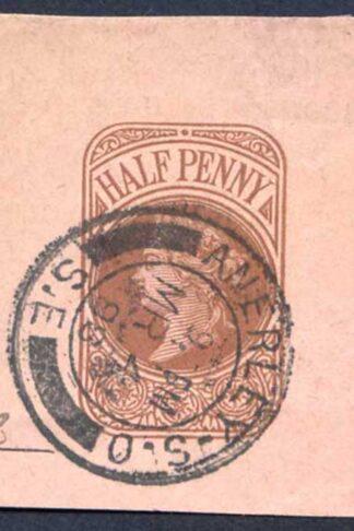 LO71F QV Admiralty 1/2d on Pale Pink Paper From Coast Guard Enrolment Form Mint