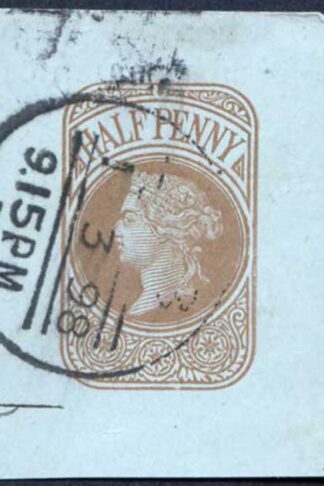 LO71B QV Admiralty 1/2d on Light Blue Paper From Sick Berth and Misc Enrolment Form