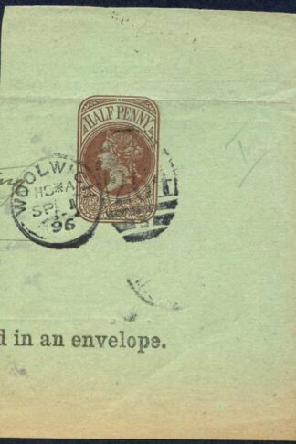 LO70C QV Admiralty 1/2d on Green Paper From Engine Room Enrolment Form Used