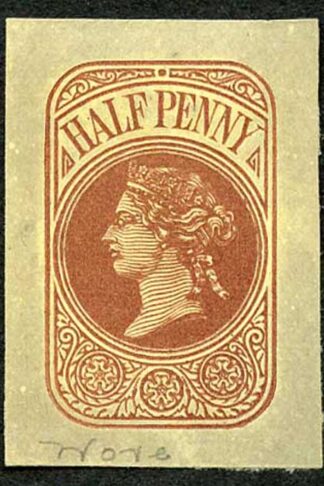 LO70D QV Admiralty 1/2d on Yellow Paper From Marine Enrolment Form Mint