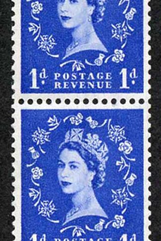 S18bi 1d Ultramarine Crowns Graphite Wmk U/M Coil Strip of 3 with Thistle Flaw