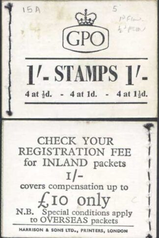 SG K3 QEII 1/- Booklet wmk multiple Crown