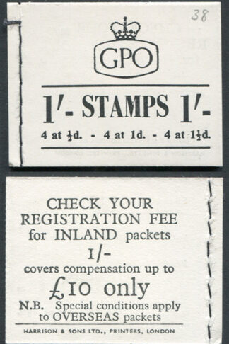 K3 1/- Wmk Crowns Back Cover 10 pound only. Overseas letter rate 6d