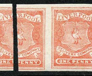 Circular Delivery SGCD52a Liverpool 1d scarlet imperf mint horizontal group of