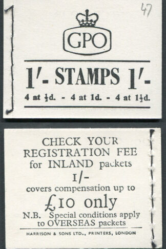 K3 1/- Wmk Crowns Back Cover 10 pound only. Overseas letter rate 6d