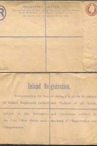 RP24 KEVII 3d Registered Envelope Size H no code letters MINT
