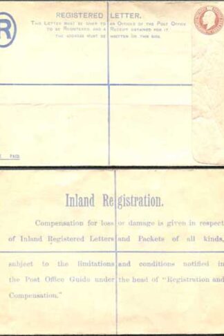 RP24 KEVII 3d Registered Envelope Size H no code letters MINT