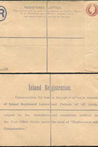 RP24 KEVII 3d Registered Envelope Size H no code letters MINT