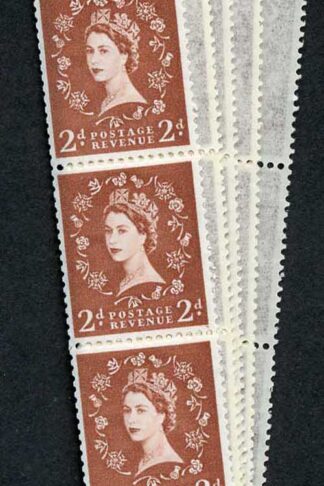 S49 2d Light Red Brown Crowns Wmk U/M Coil Strip 59 Violet Phosphor