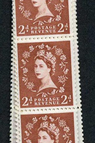 S49 2d Light Red Brown Crowns Wmk U/M Coil Strip 59 Violet Phosphor