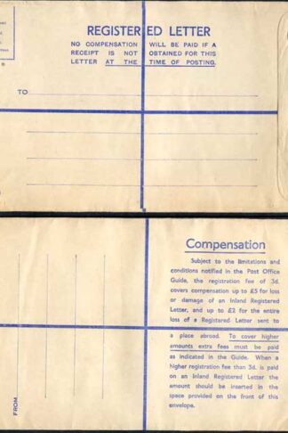 RP63 KGVI 5 1/2d Brown Registered Envelope Size K MINT