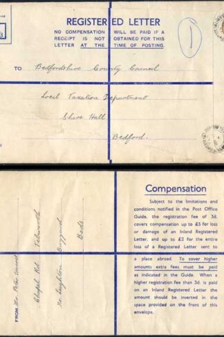 RP63 KGVI 5 1/2d Brown Registered Envelope Size K USED