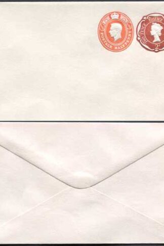 ESC971 QEII 2d and KGVI 1/2d Compound Stamped to Order Envelope Approx 89mmx152