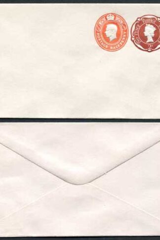 ESC971 QEII 2d and KGVI 1/2d Compound Stamped to Order Envelope Approx 89mmx152