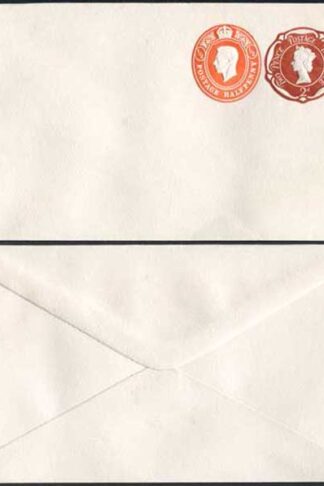 ESC971 QEII 2d and KGVI 1/2d Compound Stamped to Order Envelope Approx 89mmx152