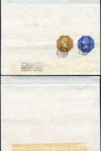 WS131 QEII 1/2p ERROR of COLOUR and 4p Stamped to Order Newspaper Wrapper Used