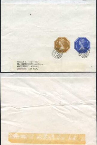 WS131 QEII 1/2p ERROR of COLOUR and 4p Stamped to Order Newspaper Wrapper Used