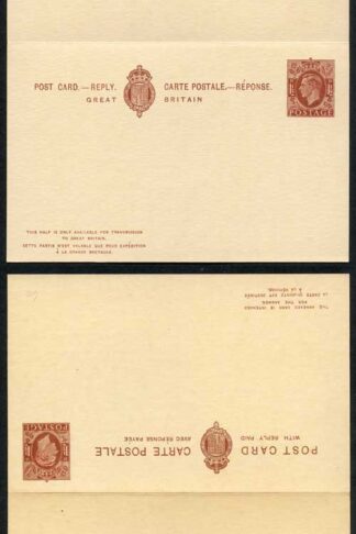 CP98 KGVI 1 1/2d Foreign Reply Card Mint Rare