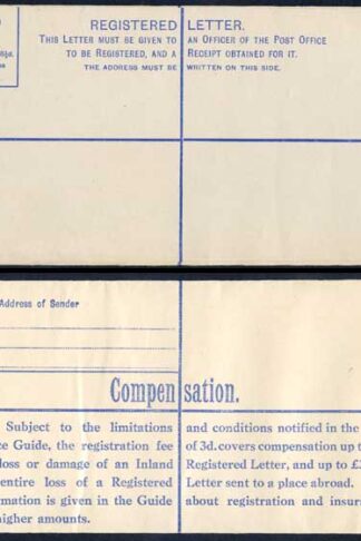 RP53 KGVI 5 1/2d Registered Envelope Size H2 Very Rare Mint