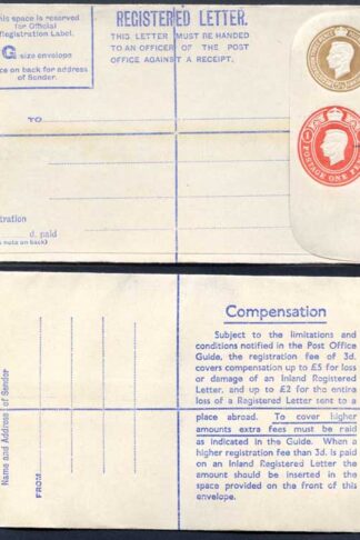 RP66 KGVI 5 1/2d plus 1d Registered Envelope Mint