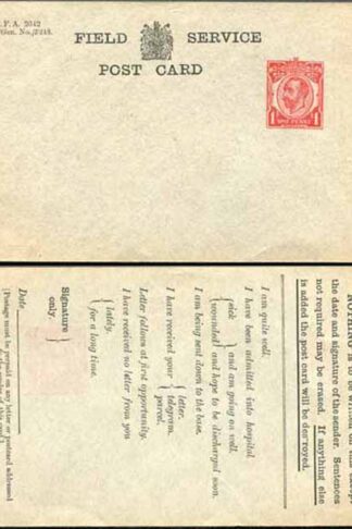FCP2 KGV 1d Forces Issue Postcard on Bluish-Grey Card Mint