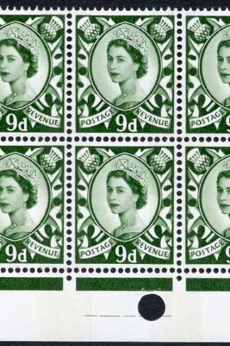 Scotland XS21 9d Bronze Green PVA Violet Phos Block 12