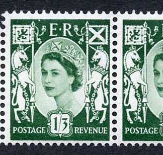 Scotland XS22 1/3 Green Crowns Wmk Cream Paper U/M Marginal Pair