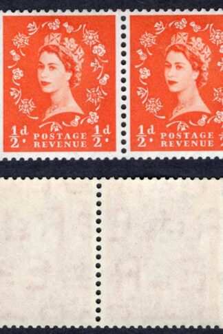 SB3 1/2d Wmk Tudor Booklet Pane of 2 Cylinder 1 no Dot U/M