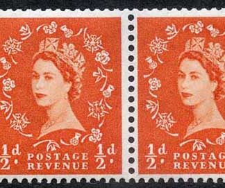 SB6 1/2d Wmk Edward Perf E (1/2v) Booklet Pane of 2 U/M