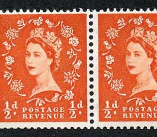 SB6 1/2d Wmk Edward Perf E (1/2v) Booklet Pane of 2 U/M