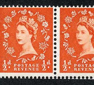SB6 1/2d Wmk Edward Perf E(1/2v) Booklet Pane of 2 U/M