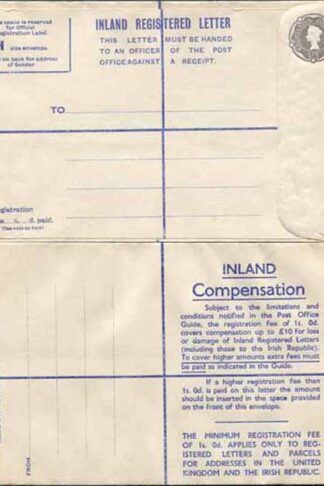 RP79 QEII 1/3 Grey Registered Envelope Size H Mint
