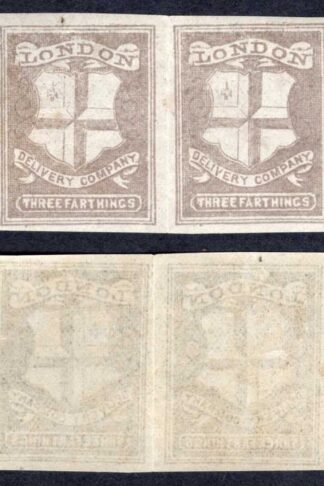 CD51 1/4d Brown Imperf London Delivery Co Strip 6 U/M