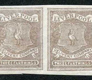 Circular Delivery SGCD51a Liverpool 3/4d brown lilac mint horizontal group of s