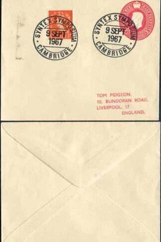RP80 KGVI 2 1/2d Carmine Post Office Envelope Size H Uprated