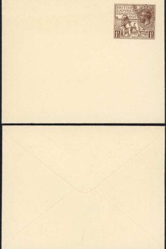 EP67KGV 1925 Wembley 1 1/2d Envelope Superb Mint