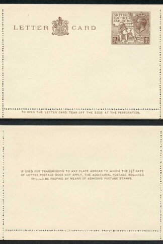KGV 1924 1 1/2d Wembley Letter Card MINT