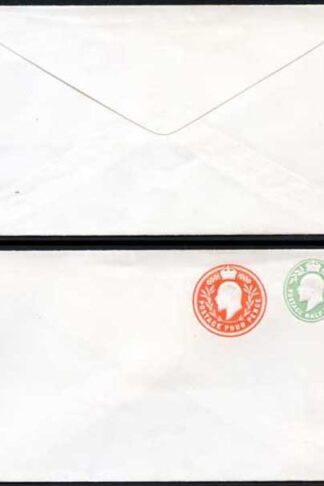 ESC681 KEVII 1/2d yellow Green and 4d Stamped to Order Envelope Mint