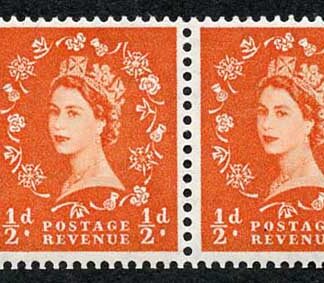 SB3 1/2d Wmk Tudor Perf Type E (1/2v) Booklet Pane of 2 U/M