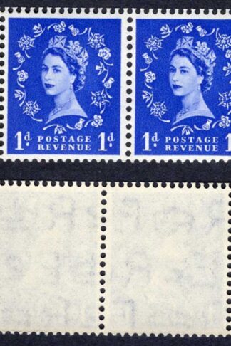 SB22 QEII 1d Wmk Tudor Booklet Pane of Two Perf Type I (1/2v) U/M Good Perfs