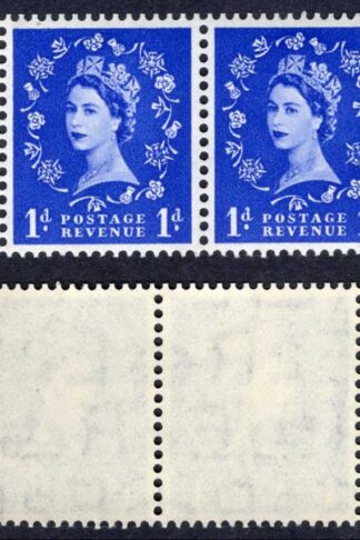SB22 QEII 1d Wmk Tudor Booklet Pane of Two Perf Type I (1/2v) U/M Good Perfs