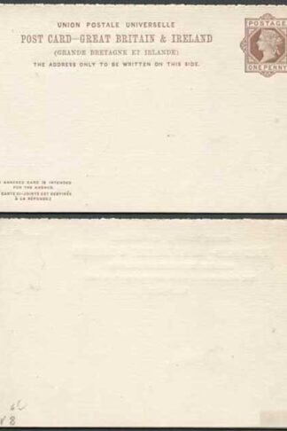 CP18d QV 1d + 1d Brown Foreign Reply Card Perf 14/3 Mint