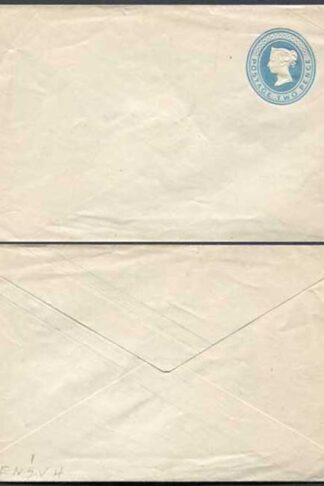 EP6db QV 2d Light Blue Post Office Envelope on Silk Thread 2 Paper Mint