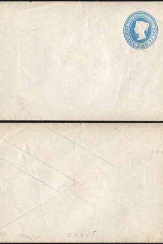 EP6db QV 2d Light Blue Post Office Envelope on Silk Thread 2 Paper Mint