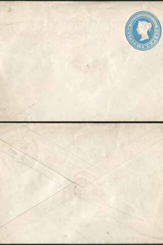 EP6db QV 2d Light Blue Post Office Envelope on Silk Thread 2 Paper Mint