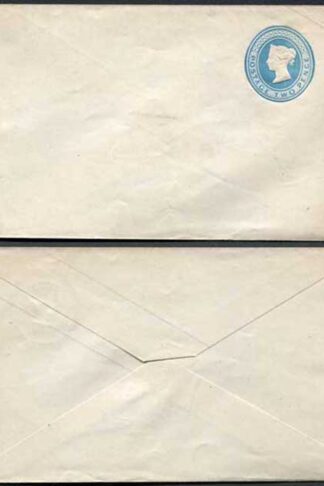 EP6db QV 2d Light Blue Post Office Envelope on Silk Thread 2 Paper Mint