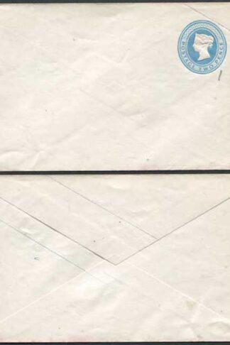 EP6db QV 2d Light Blue Post Office Envelope on Silk Thread 2 Paper Mint