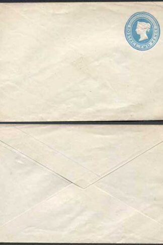 EP6db QV 2d Light Blue Post Office Envelope on Silk Thread 2 Paper Mint