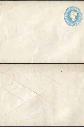 EP6db QV 2d Light Blue Post Office Envelope on Silk Thread 2 Paper Mint
