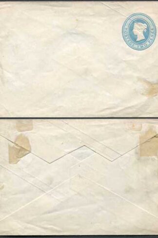 EP6db QV 2d Light Blue Post Office Envelope on Silk Thread 2 Paper Mint